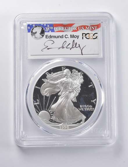 PR69 DCAM 1998-P American Silver Eagle Signed Moy PCGS