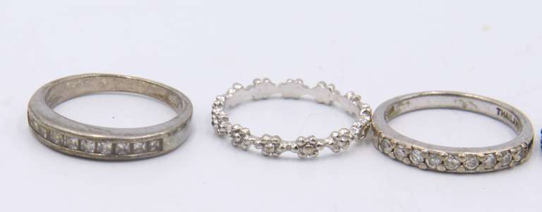 Group Lot of 7 Vintage 925 Sterling Silver Rings