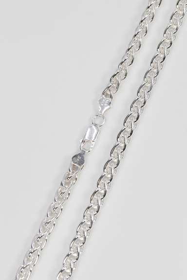 Sterling Silver Men's Heavy Wheat Chain 6mm Solid 925 Italy Foxtail Spiga 18"