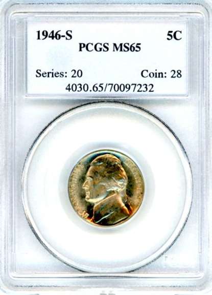 1946-S Jefferson Nickel in PCGS MS65