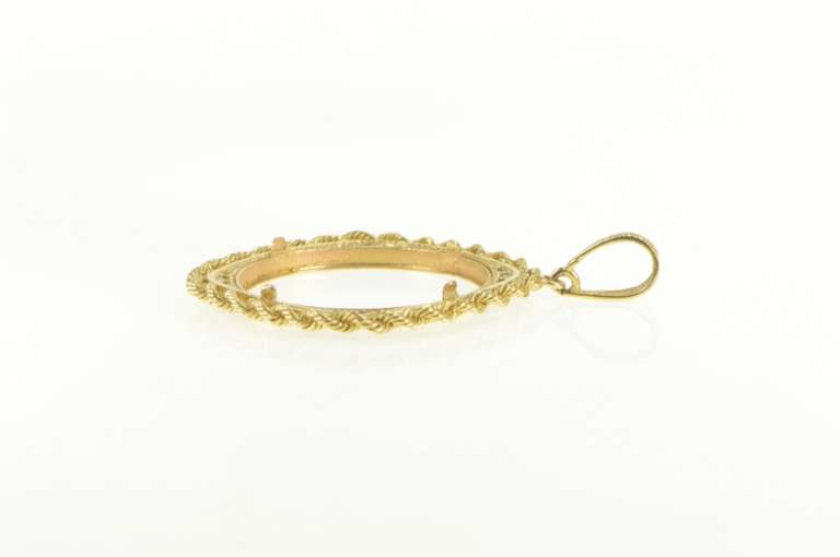 14K Yellow Gold Diamond $20 Liberty Gold Double Eagle Holder Pendant