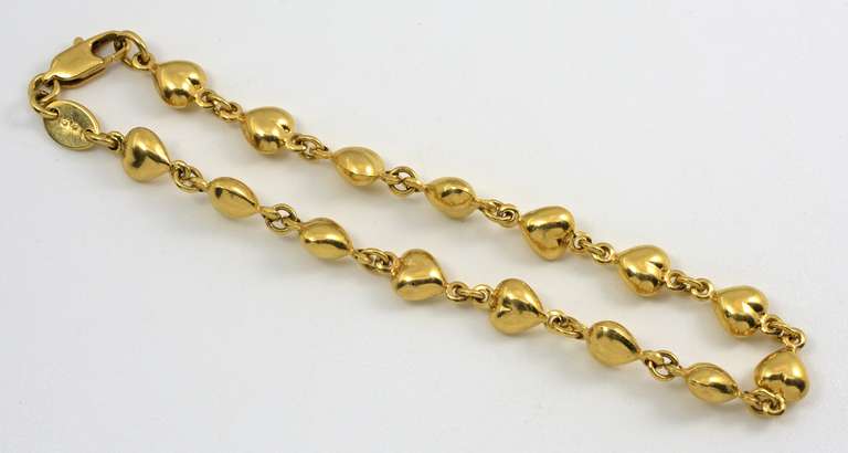 Sweet Italian Made 18k Heart Link Bracelet