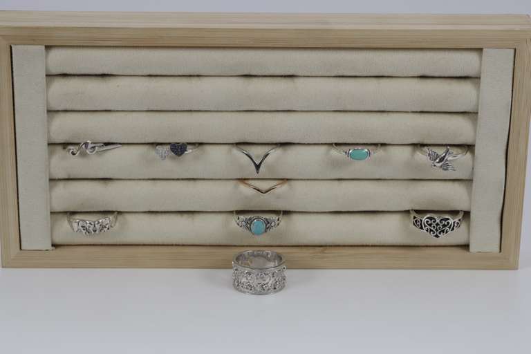 Sterling Silver Curated Ring Assortment Various Sizes & Styles (10 Ring Lot)