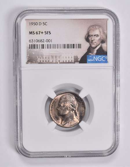 MS67+ 5FS 1950-D Jefferson Nickel NGC
