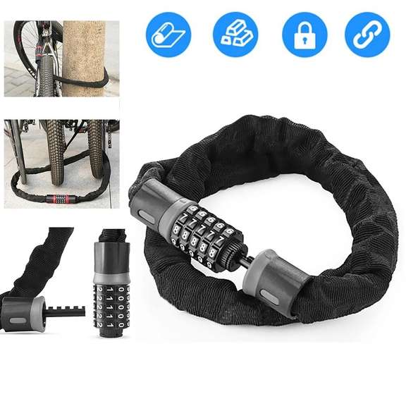 Bicycle Lock Safe Metal Anti-Theft Outdoor Bike Chain