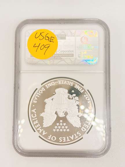 One certified proof, pf70 silver dollar