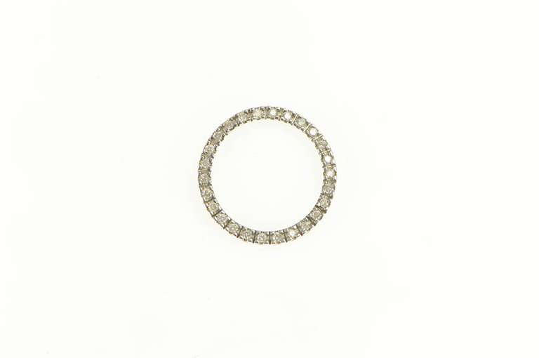 14K Yellow Gold Diamond Circle Round Journey Symbol Pendant