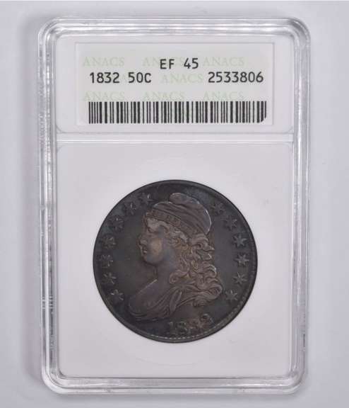 EF45 1832 Capped Bust Half Dollar ANACS