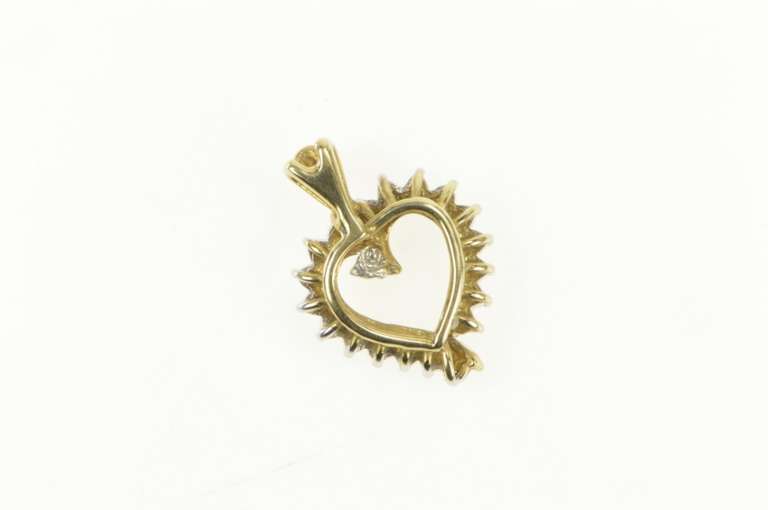 10K Yellow Gold 0.10 Ctw Diamond Classic Heart Love Pendant