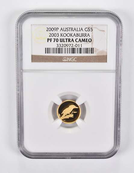 PF70 UCAM 2009-P Australia $5 Gold 2003 Kookaburra NGC