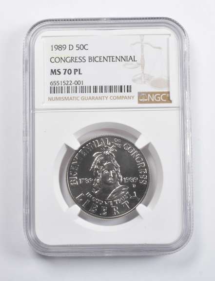MS70 PL 1989-D Congress Bicentennial Commemorative Half Dollar NGC