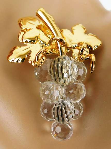 Swarovski Crystal Grape Brooch