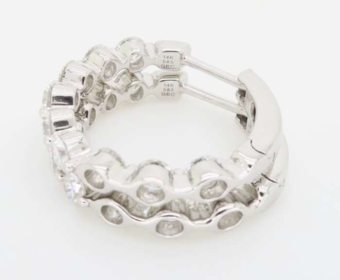 Inside-Out Diamond Hoop Earrings made in 14k White Gold