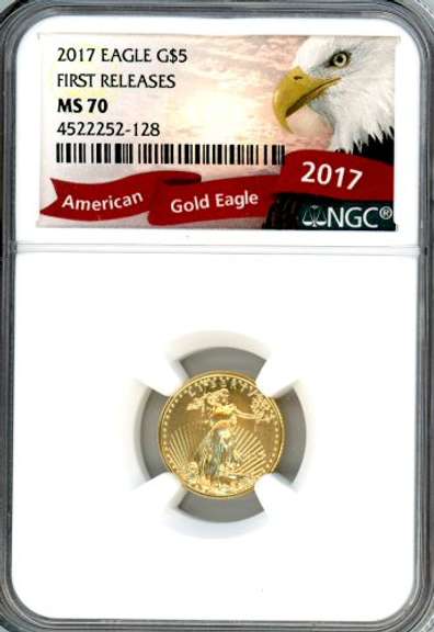 2017 $5 Gold Eagle in NGC MS70 First Release