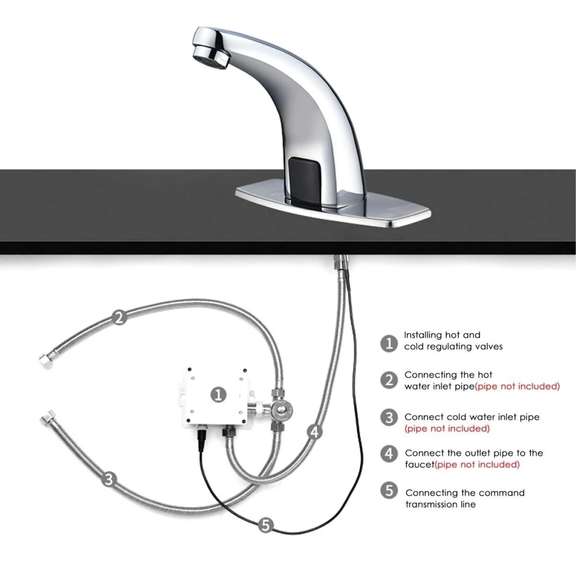 Bathroom Sink Mixers Sensor Tap Chrome Brass Automatic