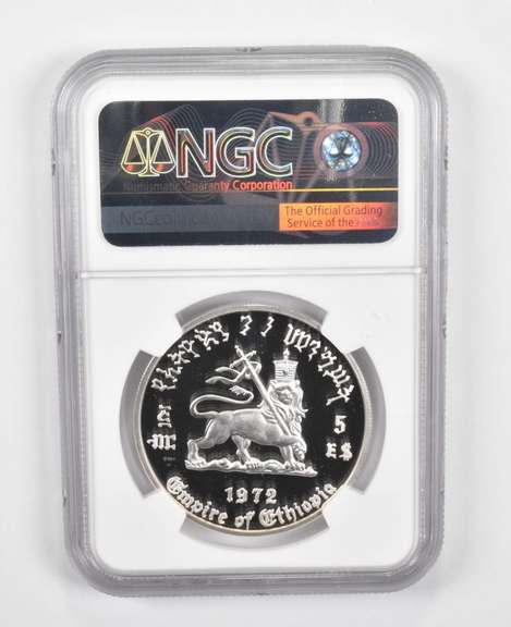 PF68 UCAM 1972 HF Ethiopia 5 Birr - Haile Selassie I - Graded NGC