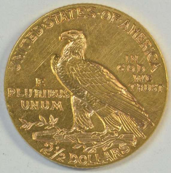 Lustrous 1915 US $2.50 Indian Gold Piece. Nice