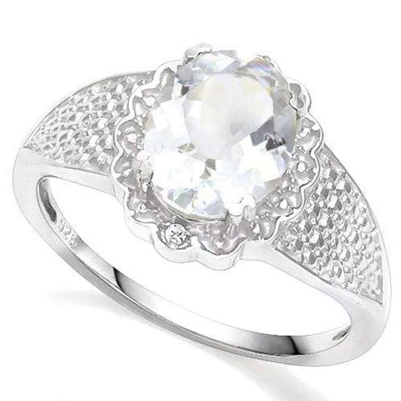 SILVER 1.38CT AQUAMARINE RING