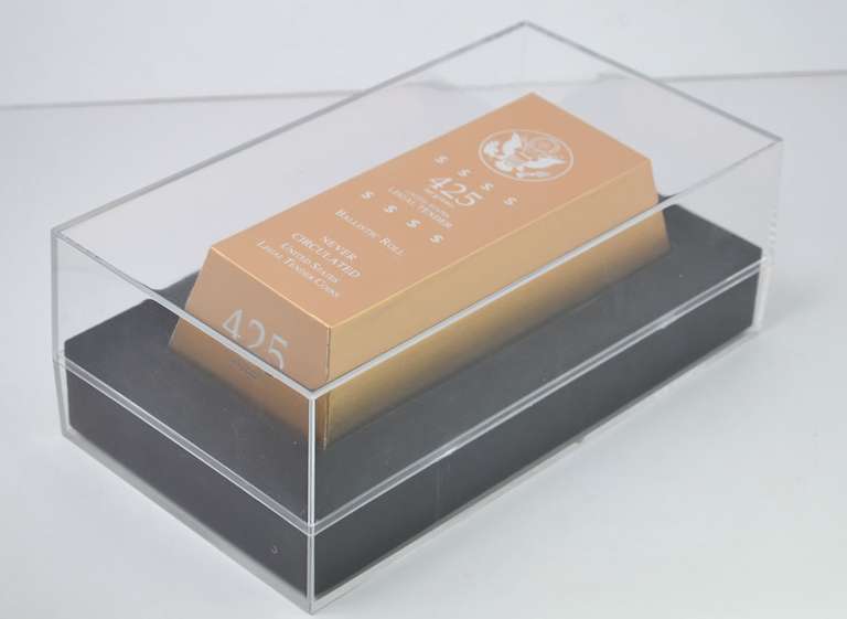 $50 Roll Of Thomas Jefferson $1 Coins In Presentation Display.