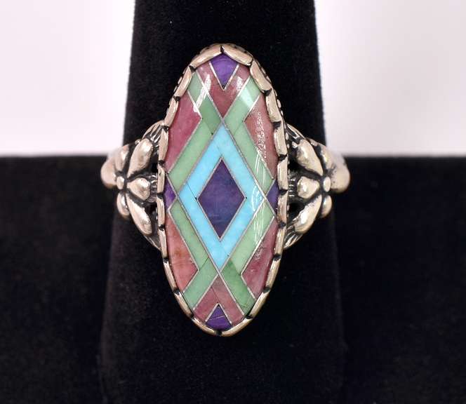 Multi-gem Sterling Silver Ring