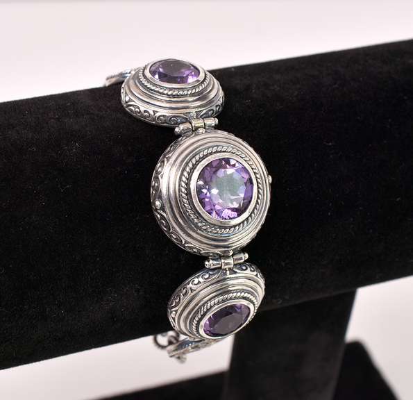 Sterling Bracelet With Amethysts
