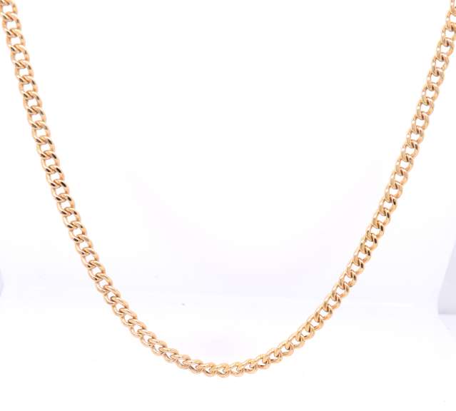 Popular 18kt Yellow Gold Curb Link Chain Necklace