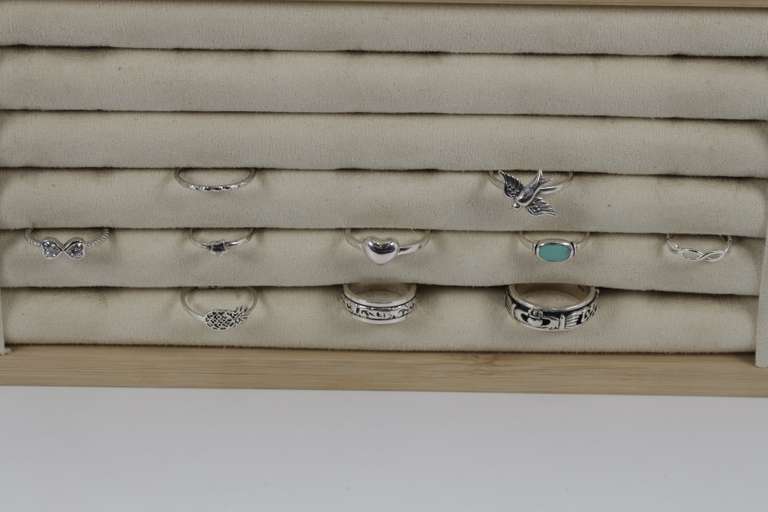 Sterling Silver Curated Ring Assortment Various Sizes & Styles (10 Ring Lot)