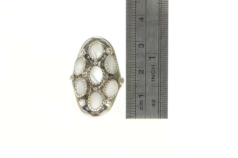 Sterling Silver L Henderson Southwestern Mother of Pearl Ring