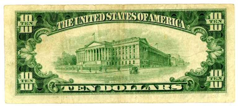1953 Blue Seal $10 Silver Certificate