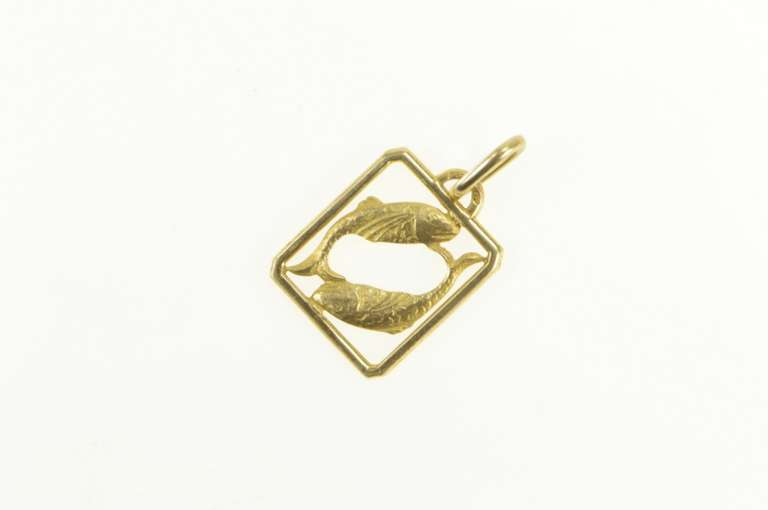 14K Yellow Gold Pisces Astrology Star Zodiac Sign Charm/Pendant