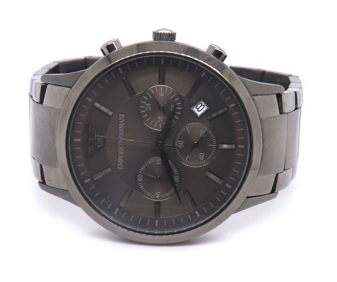 Armani Renato Quartz 42mm Gunmetal Grey Steel Watch