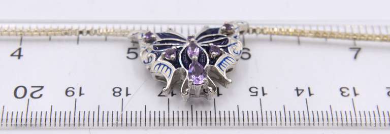 Vintage 925 Sterling Silver Butterfly Pendant on Chain