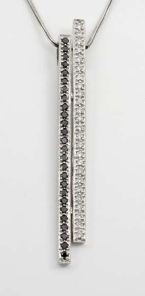 Fashionable Black & White Diamond Pendant