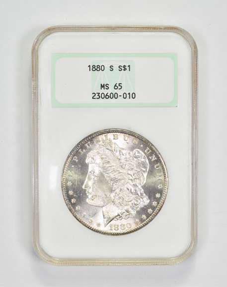 MS65 1880-S Morgan Silver Dollar - Graded NGC