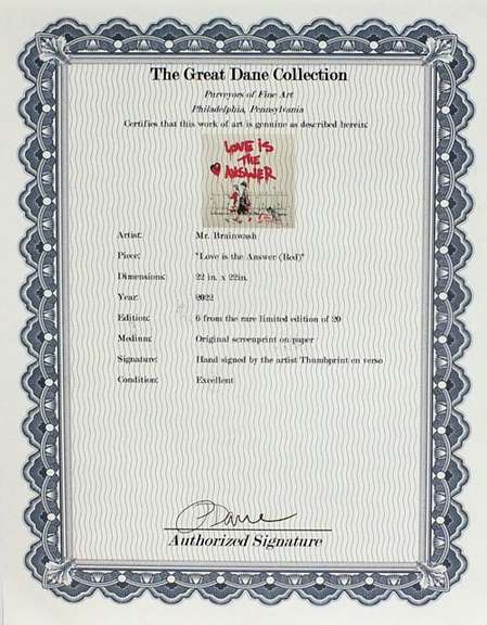 Extremely rare and collectable signed Mr. Brainwash