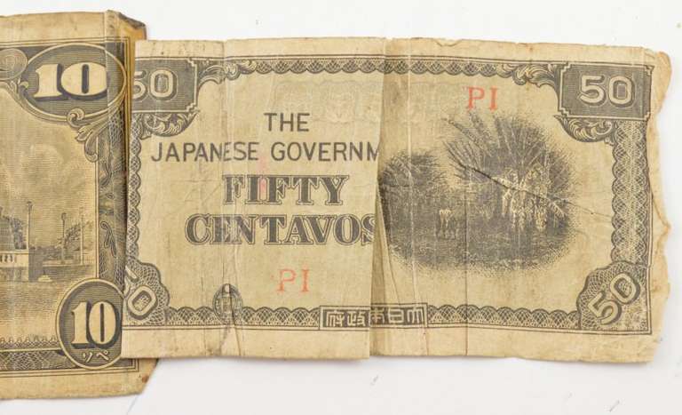 WWII Short Snorter - China, Japan, United States - 5 Total Notes