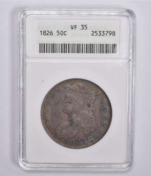 VF35 1826 Capped Bust Half Dollar ANACS