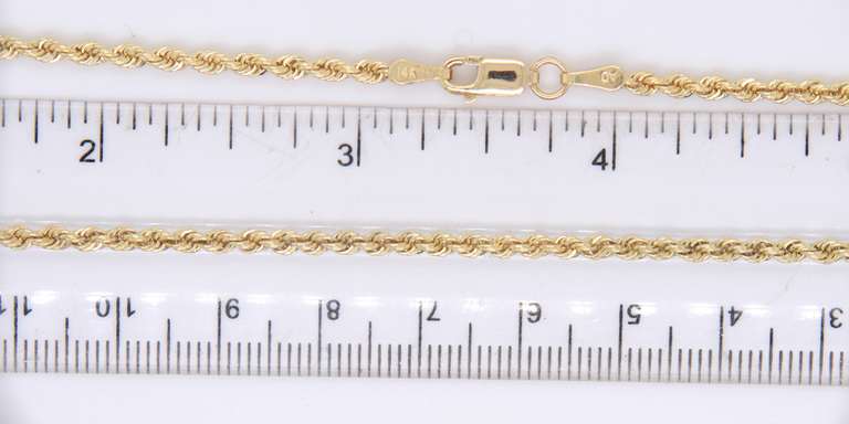 Popular Yellow Gold Rope Chain Necklace