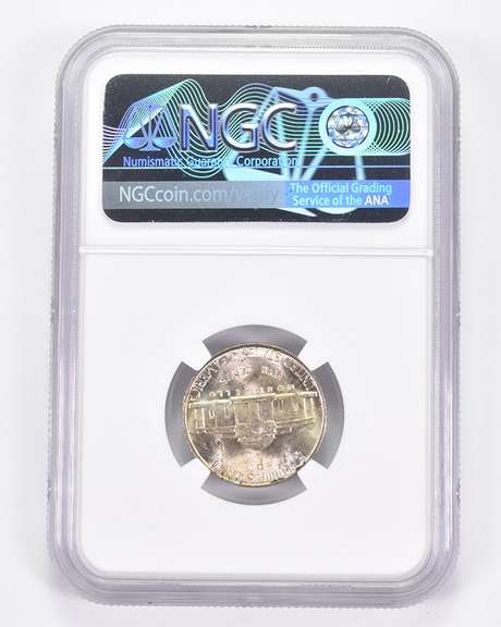 Mint Error MS64 1945-P Jefferson Nickel - OBV & REV Lamination NGC