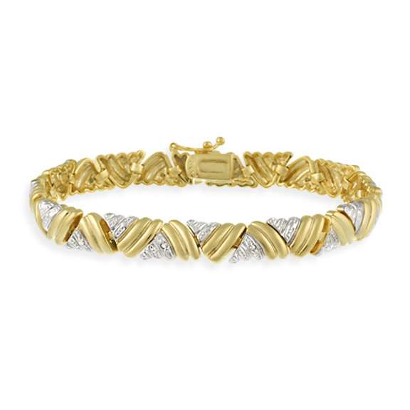 Diamond Accent Triangle Link Bracelet
