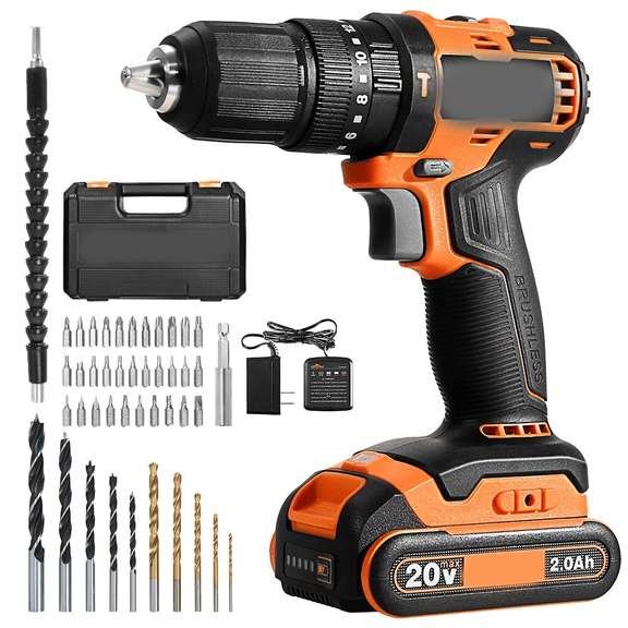 20V 13mm Brushless Impact Electric Drill 45N.m Torque