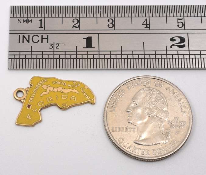 Nice 14k & Enamel Florida Charm