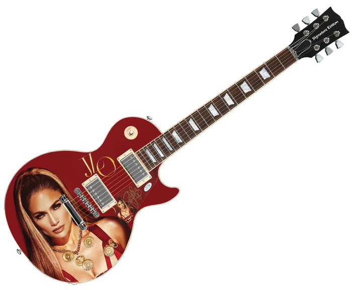 Jennifer Lopez Autographed Signed Custom Photo Graphics Guitar ACOA