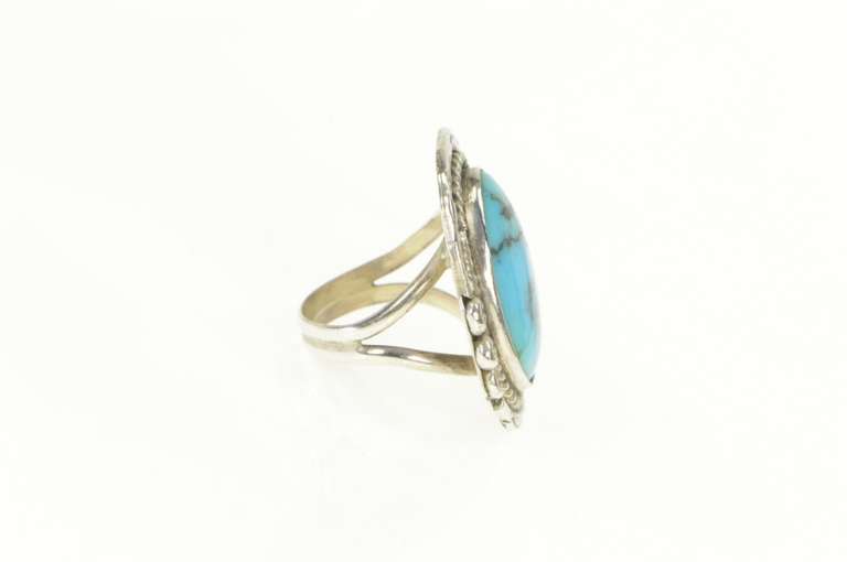 Sterling Silver Turquoise Southwestern Handmade Cabochon Ring