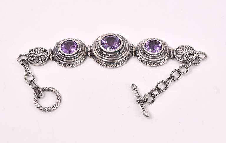 Sterling Bracelet With Amethysts