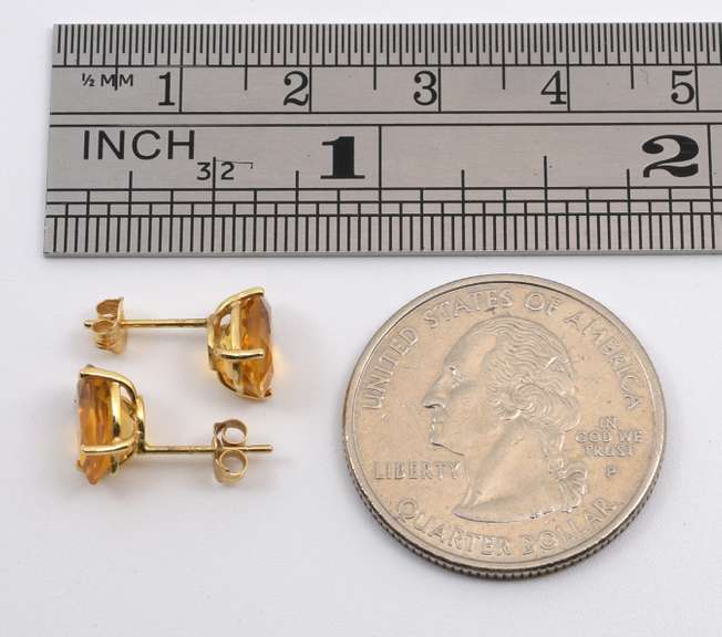 Nice Pear Shaped Citrine Studs