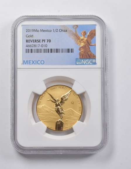 REV PF70 2019Mo Mexico 1/2 Gold Onza NGC Libertad Mexican