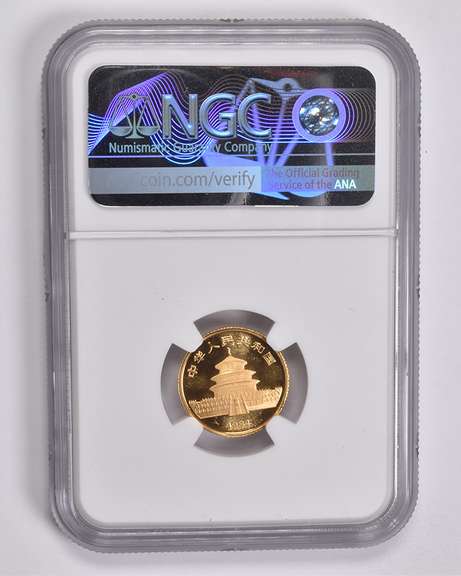 MS69 1984 China 10 Yuan 1/10 Oz. .999 Fine Gold Panda NGC