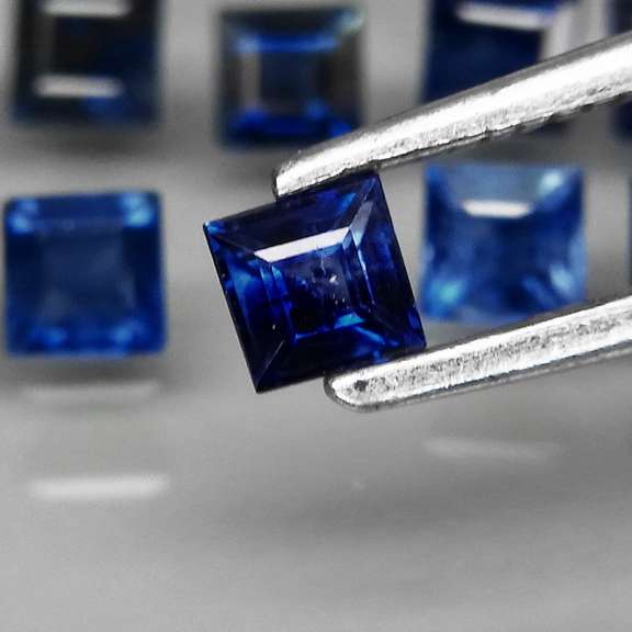 Heated only top blue 3.69ct Sapphire set