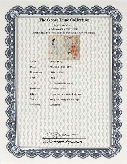 Picasso from rare limited edition. Original lithograph on paper